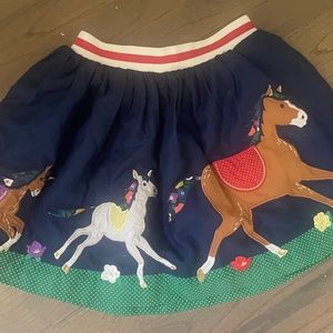 Mini Boden Horse Appliqué Skirt size 7-8